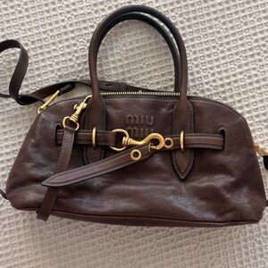Miu Miu Nappa Aviator Regular Aventure Bag Briarwood